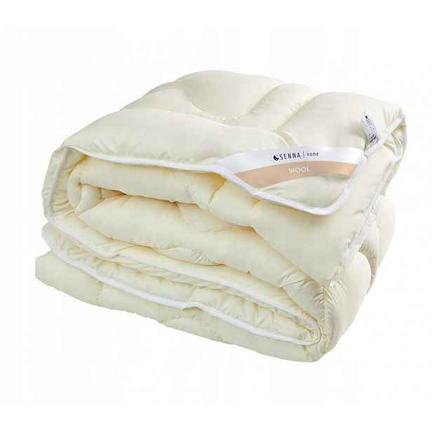 Vlněná přikrývka 155x200 Merino Wool ekri 100% přírodní ovčí vlna