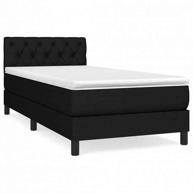 vidaXL Box spring postel s matrací černá 80 x 200 cm textil