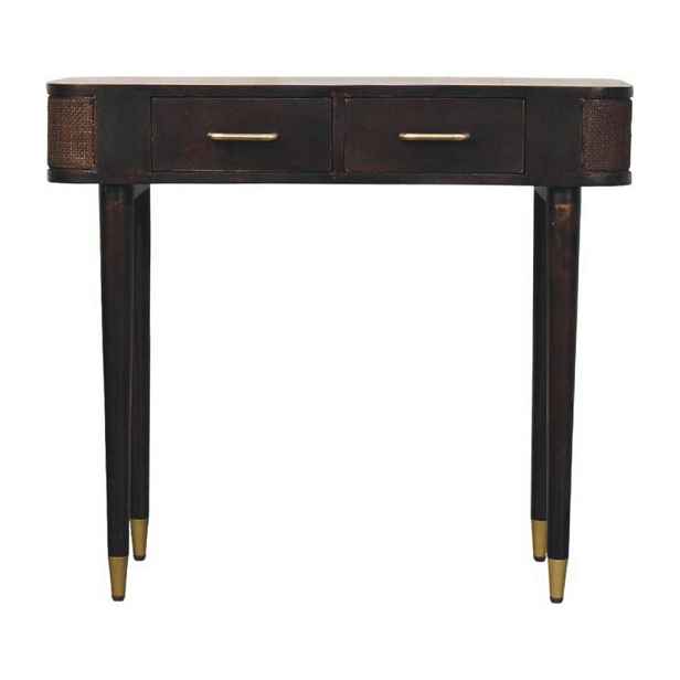 Artisan Furniture NOČNÍ STOLEK s povrchovou úpravou Chestnut, 2 zásuvkami, tmavě hnědý.