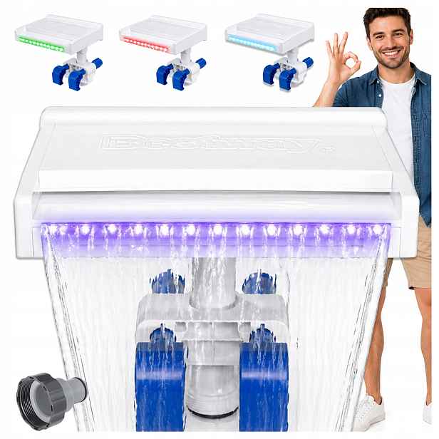Fontána Do Bazénu Led Kaskáda 8 Režimů Bezdrátový Časovač Bestway 58619