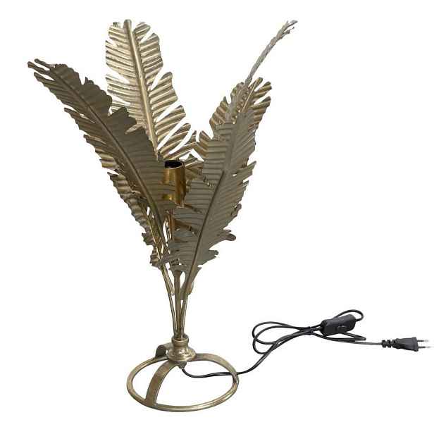 Mosazná antik stolní lampa s listy Lieve - 38*33*55 cm/ E27 / 40W Chic Antique