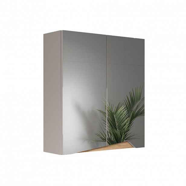 Vicco KOUPELNOVÁ ZRCADLOVÁ SKŘÍŇKA Marelle Greige 60 x 67 cm s výškově nastavitelnou policí
