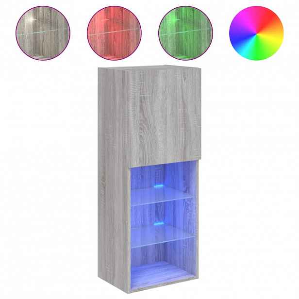 vidaXL TV skříňka s LED osvětlením šedá sonoma 40,5 x 30 x 102 cm