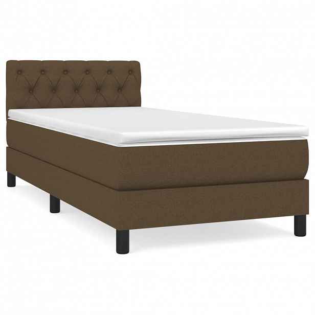 vidaXL Box spring postel s matrací tmavě hnědá 80x200 cm textil