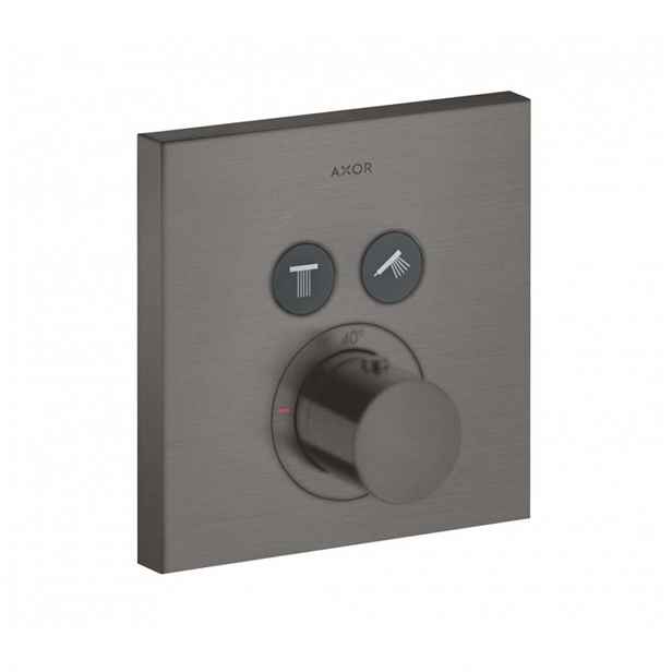 Axor ShowerSelect - Termostat pod omítku pro 2 spotřebiče, kartáčovaný černý chrom 36715340