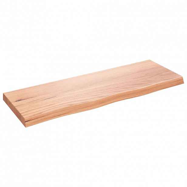 vidaXL Nástěnná police světle hnědá 80x30x(2-4)cm ošetřený masivní dub