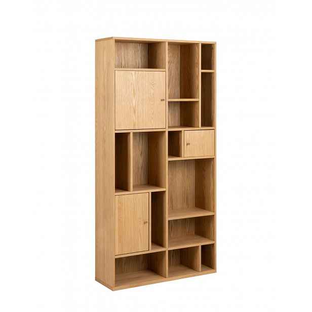 Vysoký dřevěný regál na knihy Rangoon, dub (23495), 90 cm