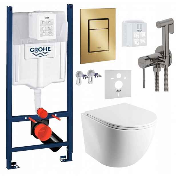 Wc Set Stelaz Grohe Wc Mísa Omnires Tlačítko baterie grafit