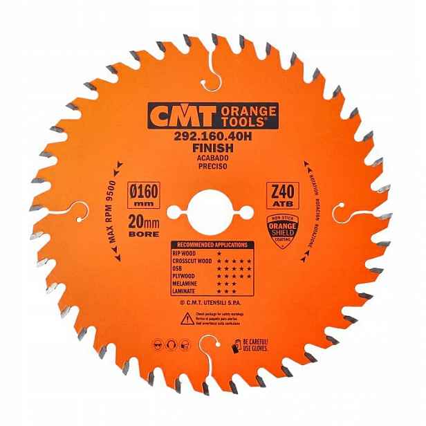 Cmt 292.160.40H Pila Kotoučová 160x20x2,2 Z=40 na dřevo laminátových desek