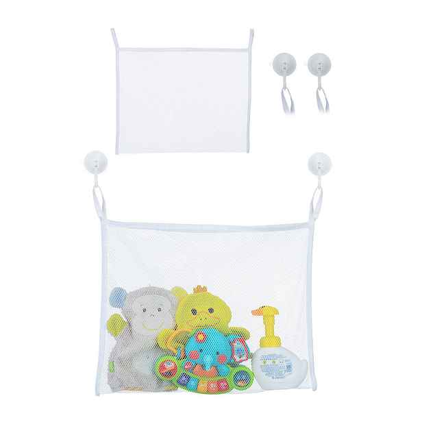 Relaxdays SÍŤKA Bílá 2dílná-set se přísavkami mesh 47 cm