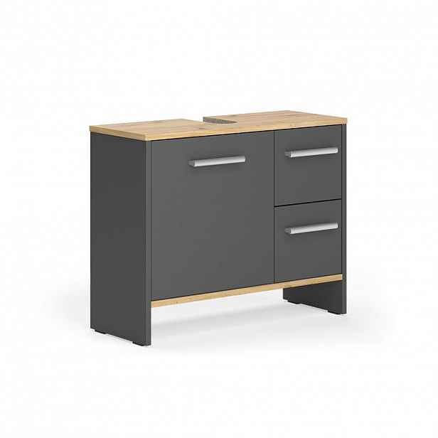 Vicco DOLNÍ SKŘÍŇKA POD DŘEZ Karli Antracit 70.2 x 57 cm se 2 zásuvkami a 1 dvířky
