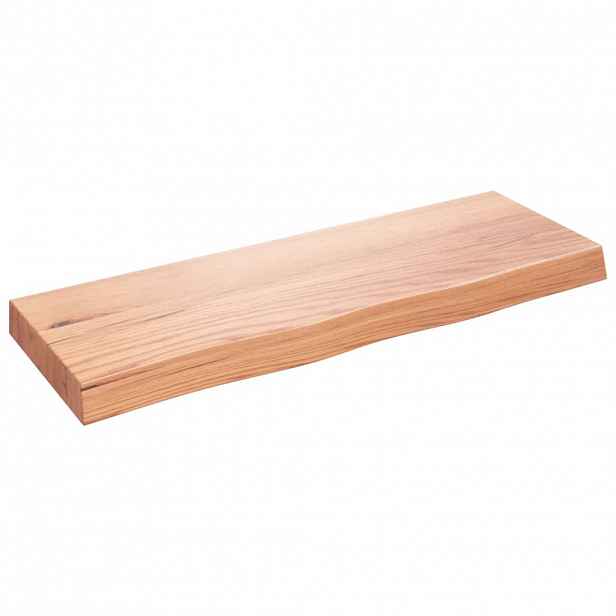 vidaXL Nástěnná police světle hnědá 80x30x(2-6)cm ošetřený masivní dub