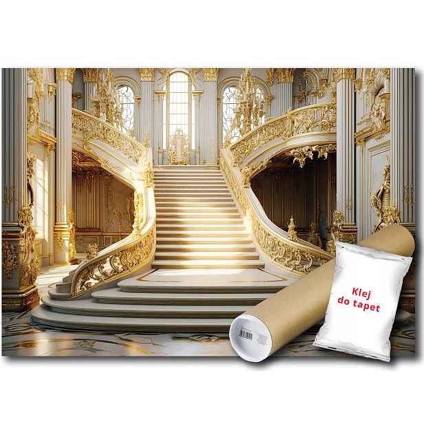 Vinylová fototapeta interiér schodiště palác zámek luxus zlato 152x104