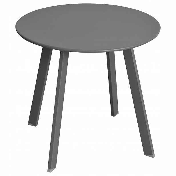 Zahradní Kovový Stolek Ø50 CM Výška 45 CM Šedý