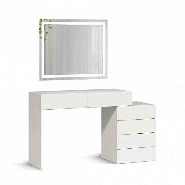 Vicco TOALETNÍ STOLEK Alvia, Bílá, 100 cm s LED zrcátkem