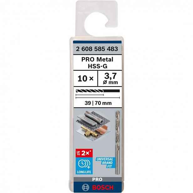 Bosch - Sada vrtáků do kovu, 3,7x70 mm, 10 ks 2608585483