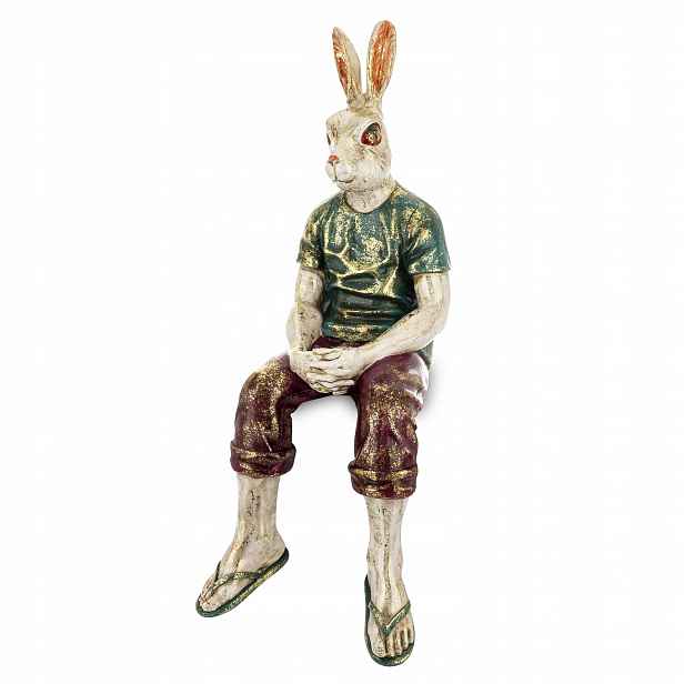 Figurka Pierrot Králík Velikonoce Pozlacený Dekorace Dárek