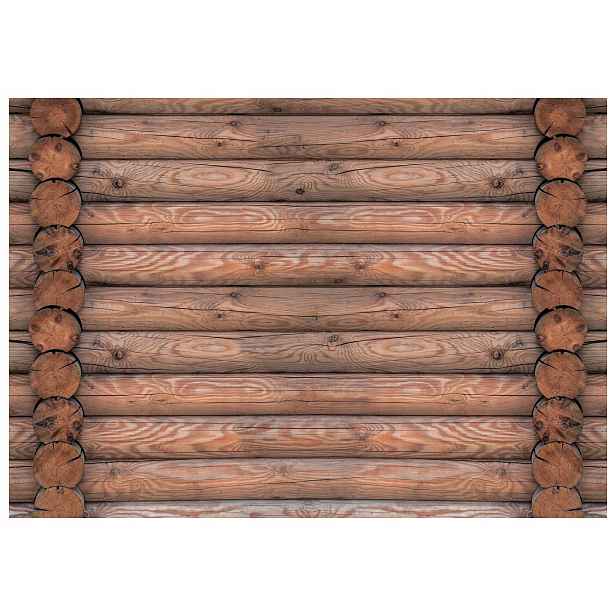 Fototapeta flizelina Dřevěná stěna Textura Dřevo Hnědá 254x184 lepidlo