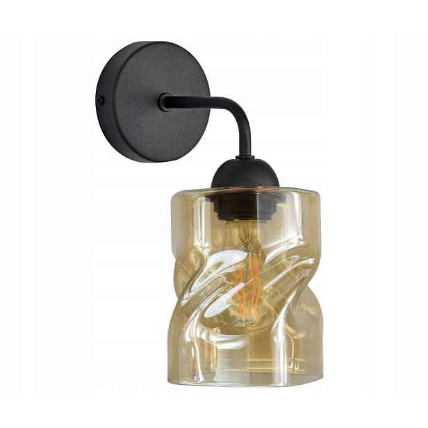 Nástěnná lampa 1xE27 60W černá jantarová Felis Candellux