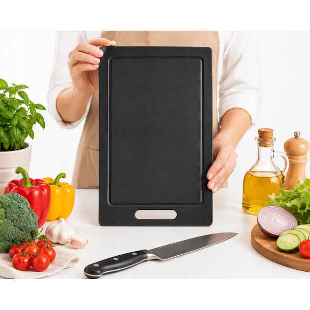 Deska na krájení 36,5 x 27,5 cm Velká Protiskluzová Bpa Free Černá