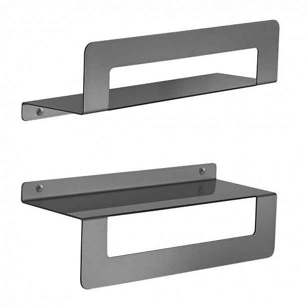 Sapho Gedy Cleo - Polička s držákem ručníků 30 cm, gun metal 2019813