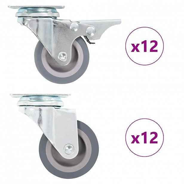 vidaXL 24 ks otočná kolečka 50 mm