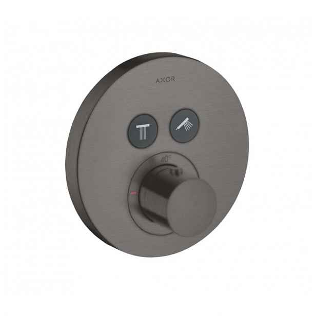 Axor ShowerSelect - Termostat pod omítku pro 2 spotřebiče, kartáčovaný černý chrom 36723340