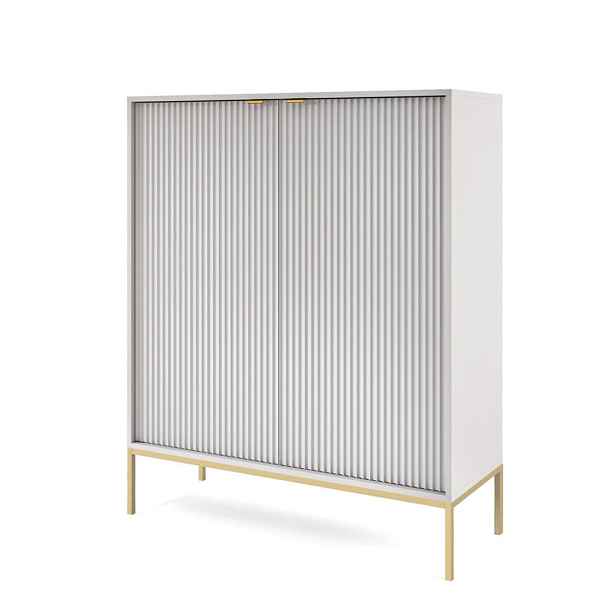 MASSENO VYSOKÁ KOMODA STELLARE, 104/125/39 cm s 2 dvířky, šedá