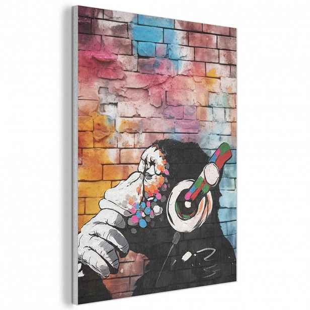MuchoWow AKUSTICKÝ obraz Opice - Graffiti - Hudba 70x100 cm