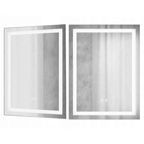 Obdélníkové podsvícené zrcadlo s energeticky úsporným osvětlením Vela Led 60x80