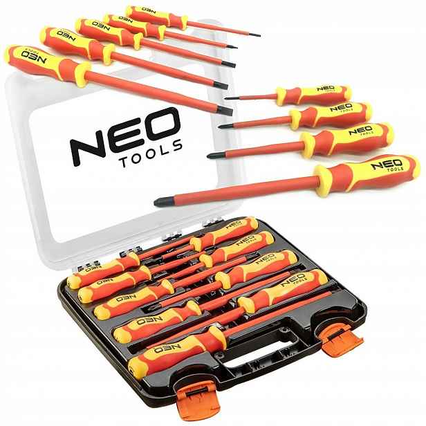 Sada Šroubováků 1000V Neo Tools 9KS Ploché Křížové PH3 PH2 Ph PH0