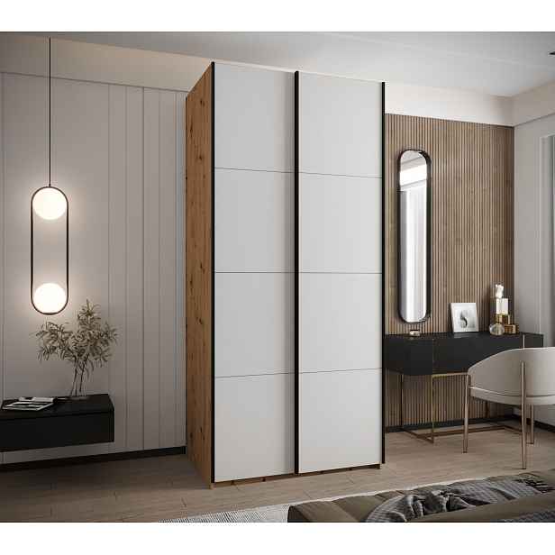 Šatní skříň Lux 1 Barva korpusu: Kašmír, Rozměry: 140 cm, Dveře: Kašmír