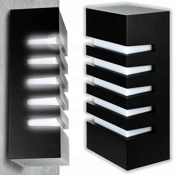 Černá Nástěnná Zahradní Fasádní Lampa E27 IP55, Voděodolná, Matná