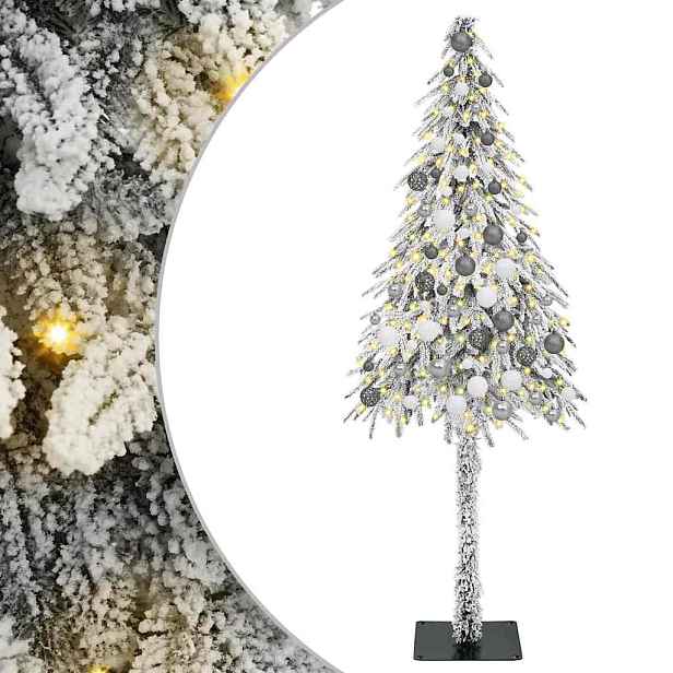 vidaXL Vánoční stromeček s 300 LED diodami Bílá 180 cm PE a Ocel