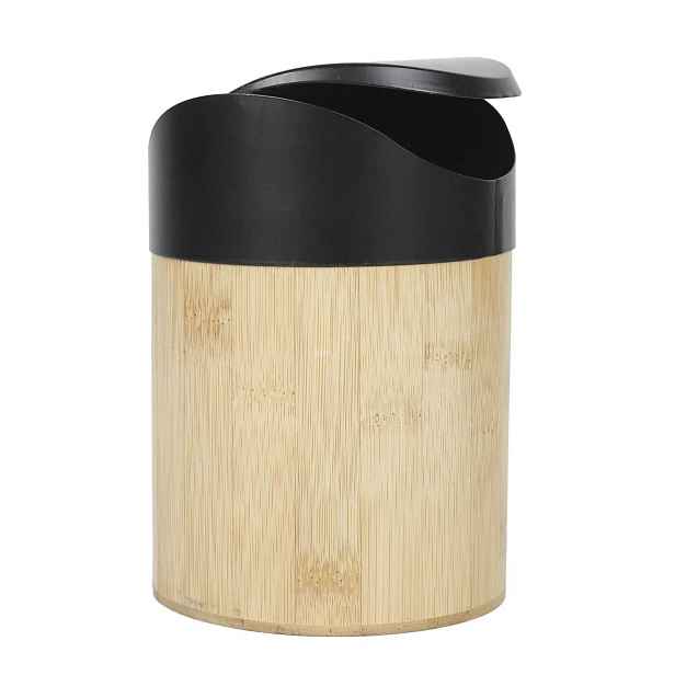 HowHomely Odpadkový koš NOYA 1 L černý/bambus natural