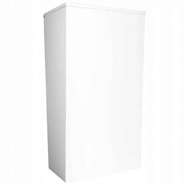 Odpadkový koš s závěsným víkem 30 l, ocelový, bílý