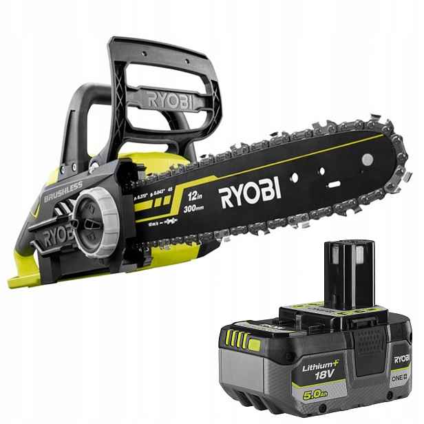 Ryobi Aku Pilka Bezuhlíková Řetězová Pila 18V OCS1830 5Ah RB18L50
