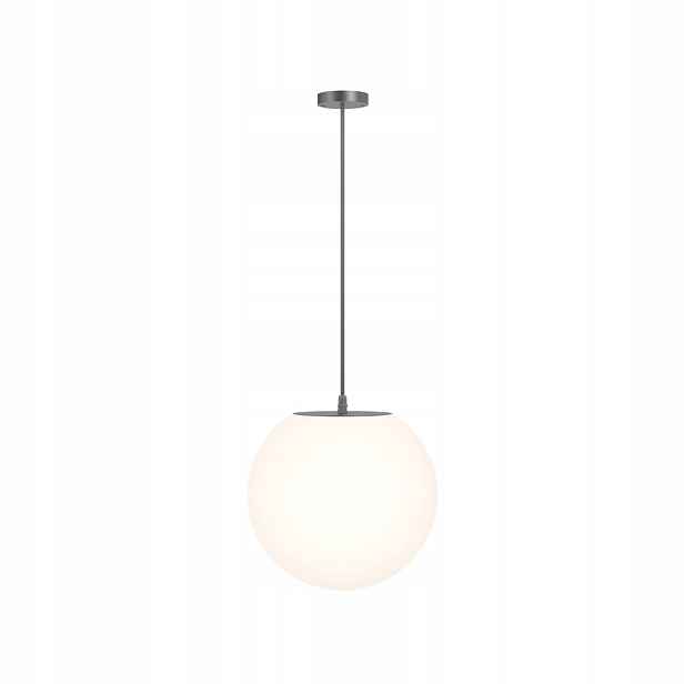 Venkovní závěsná terasová lampa černá skleněná bílá koule 30 cm Maytoni