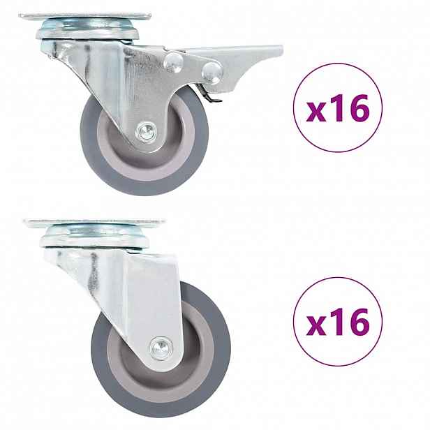 vidaXL 32 ks otočná kolečka 50 mm
