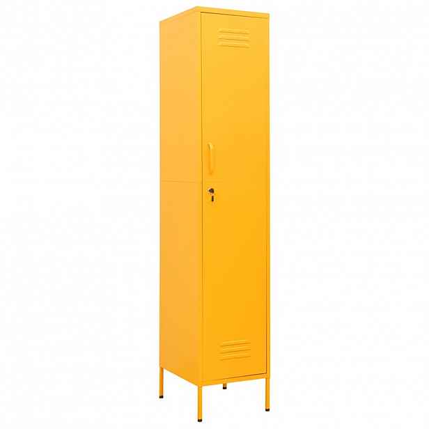 vidaXL Uzamykatelná skříň hořčicově žlutá 35 x 46 x 180 cm ocel