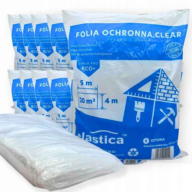 15 x Fólie Malířská Průhledná Okna Podlahy Elastica Clear 4X5 M