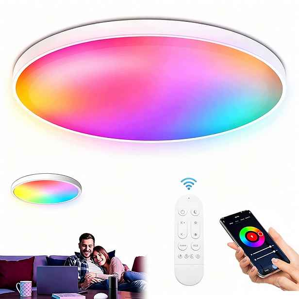 Lampa Stropní Svítidlo Led Rgb Bílá Cct 2700K-6500K Wifi Dálkový Ovladač Rf Aplikace