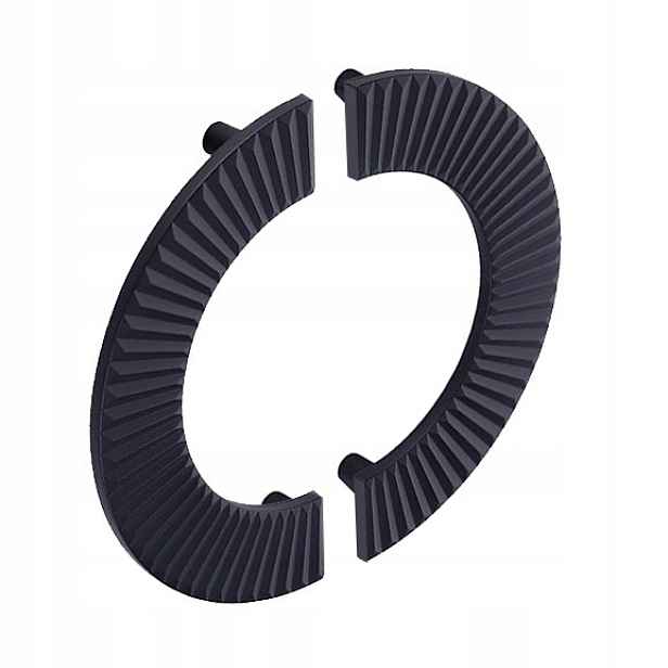 Držák na nábytek, půlkruh pro komodové skříně, tvoří kruh Mezzaluna 128 mm, černý