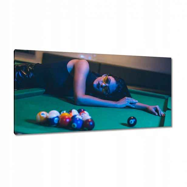 Obrazy 115x55 Kulečník Hra Stůl Bílé Tyče