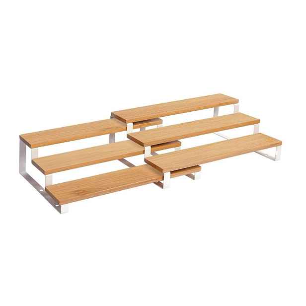 Organizér Na Koření 3-ÚROVŇOVÝ Bambusový Modulární Set 2 Ks