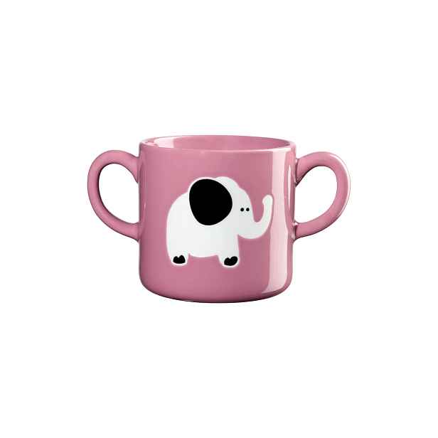 Porcelánový hrneček 250 ml Buddies ASA Selection - růžový se slonem