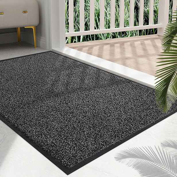 Protiskluzová rohožka do interiéru i exteriéru 50x80 cm Černo-šedá