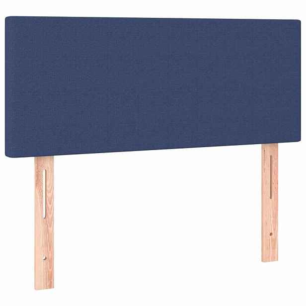 vidaXL Čelo postele modré 100x5x78/88 cm textil