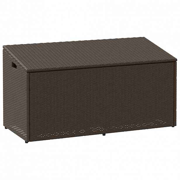 vidaXL Zahradní úložný box hnědý 110x50x58 cm polyratan