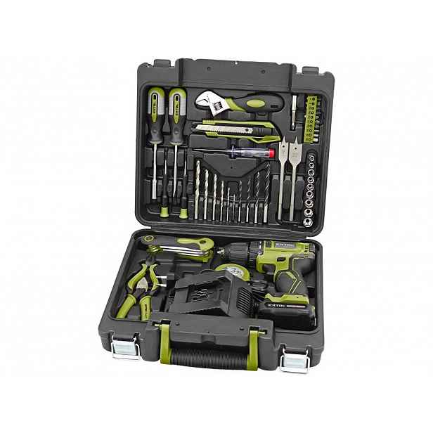 Vrtací šroubovák aku 12 V Li-ion, Brushless, s nářadím, sada 46 ks 422801